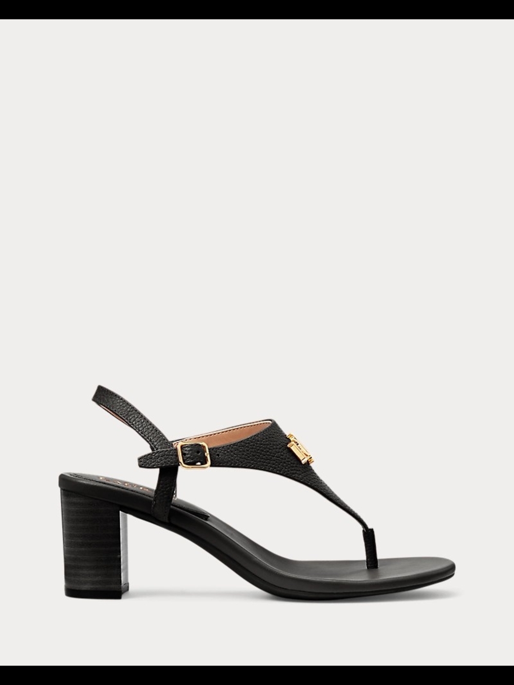 Lauren Ralph Lauren Westcott II Iumbled Leather Sandals In Black  Size 7.5B